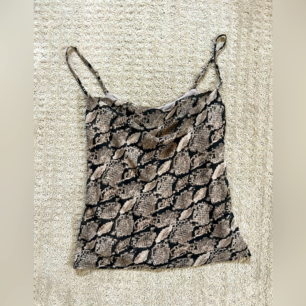 NWOT ASTR snake print cowl neck tank